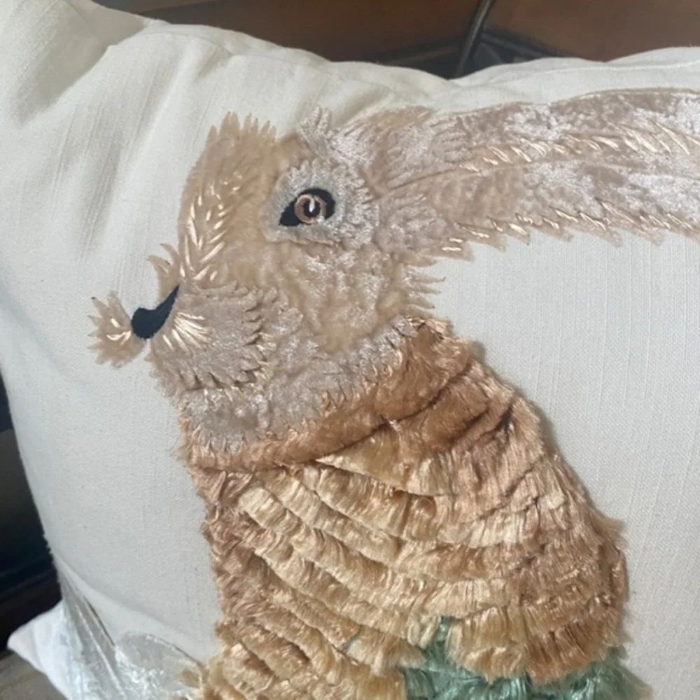 Karen Nicol Embroidered Wintertime Pillow